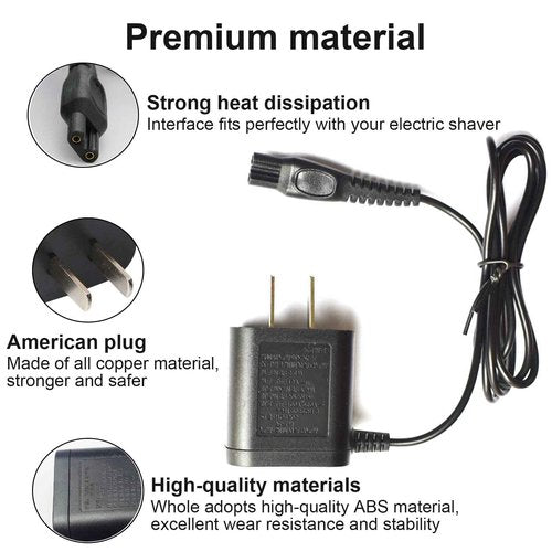 LinMei Adapter Power Cord 15V Compatible with Philips Norelco HQ8505 7000 5000 3000 Series 3500 MG3750 MG5750 MG7750 S1560 Electric Shaver Multigroom Beard Trimmer Adapter Power Charging Cord