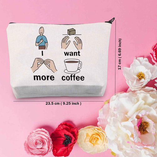 TSOTMO SLP Gift Speech Therapist Gift Speech Language Pathologist Zipper Pouch SLP Survival Kit Bag More Coffee Cosmetic Bag