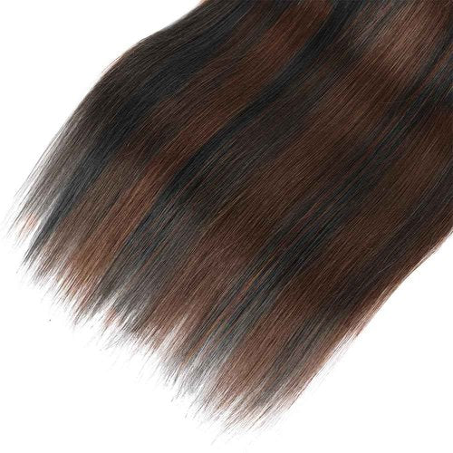 Highlight Bundles P1B30 Straight Human Hair Bundle Ombre Brown Organique Breezy 1 Bundle 18 Inch Two Tone Black Mixed With Color 30 Bundles Hair Extensions