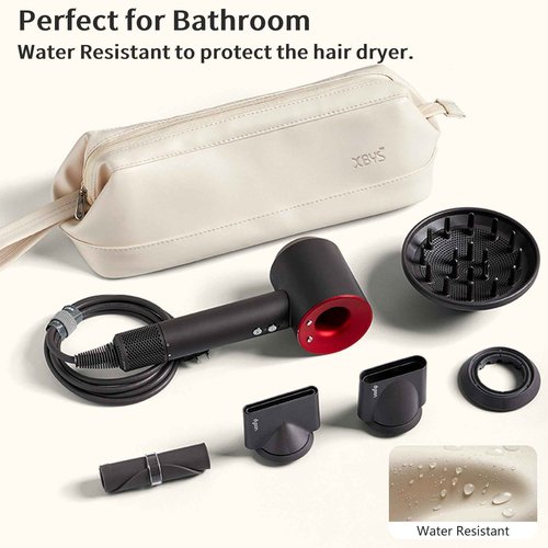 Linpr Travel Storage Bag for Dyson Airwrap/Shark Flexstyle Complete Styler and Attachments, Portable Handheld Travel Case, Waterproof Hair Dryer Carrying Case, Organizer Bag with Large Opening (White)