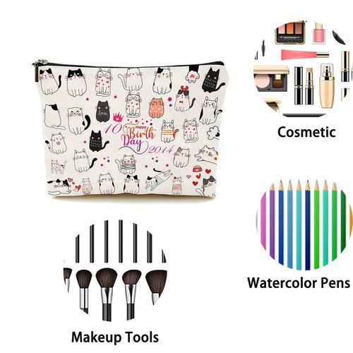 Durfk 10th Birthday Gifts for Girls, Birthday Gifts for 10 Year Old Girls Ideas, 10th Birthday Decorations Makeup Bags for Her, Sister, Daughter, Niece