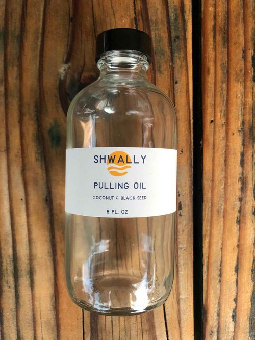 Shwally Black Seed, Coconut & Peppermint Pulling Oil - A True Natural Pulling Oil for Whiter Teeth, Fresher Breath & Happier Gums - Alcohol & Fluoride-Free, 8 Oz, Concentrated