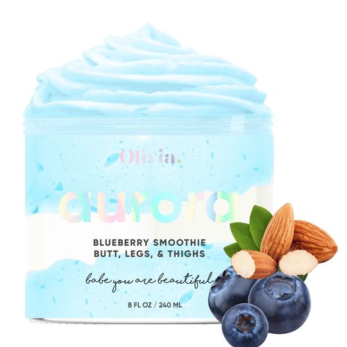 Olivia Beauty Butt Legs and Thigh Nourishing Cream | Razor Bumps & Ingrown Hair Treatment | Cellulite Scrub, Butt Acne Treatment | Fast Absorption, Niacinamide & Tea Tree Oil Formula | 8 Fl Oz
