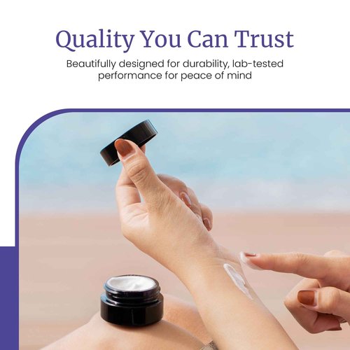 Infinity Jars 15 Ml (.5 fl OZ) Glass Lotion Container with Lid, Refillable UV Cosmetic Jar for Creams, DIY, Travel, Body Butter | Small Wide Mouth Empty Lotion Jar, Airtight Cosmetic Container Pack 3