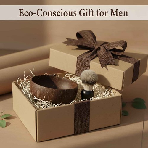 Natural Coconut Shell Shaving Soap Bowl – Handcrafted Shaving Mug & Cup for Men, Naturally Odor-Free, Lightweight, Built for Durability, Perfect for Bowl Shaving & Wet Shave
