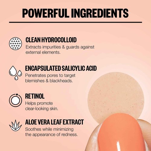PEACE OUT Acne Healing Dots Helps Clear Blemishes Overnight, Fast Acting Hydrocolloid Pimple Patches for Breakouts with Salicylic Acid, Retinol and Aloe Vera, Award Winning Skincare Solution 40 Count