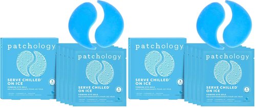 Patchology Iced Cooling Under Eye Mask Patches with Peptides, Cloudberry Oil and Bakuchiol. Cool eye gels to firm skin and soothe, reduce fine lines and under eye bags 5 Pair (Pack of 2)