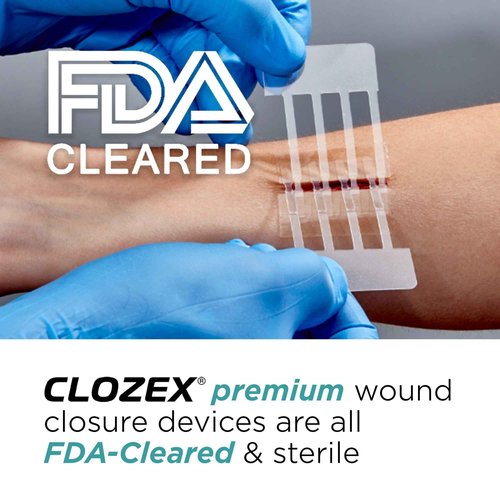 Clozex Pediatric Laceration Closures - Repair Wounds Without Stitches, FSA HSA Eligible Skin Closure Device for 3 Individual Wounds Or Combine for Total Length of 2 3/8 Inches