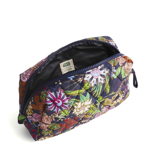 Vera Bradley Women's Star Wars Featherweight Medium Cosmetic Makeup Bag, Power the Force Floral, One Size