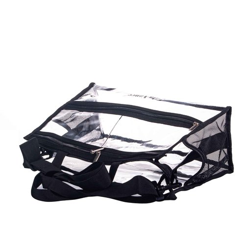 Jula Vance Game Changer Travel Actor Kit Clear Vinyl PVC Cosmetic Makeup MUA Kits Organizer Bag Stadium Approved Clear Tote Gym Work Bag with Adjustable Strap for Home,Work,Concerts, Sports Events