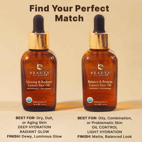 USDA Organic Face Oil – USA Made with Natural Ingredients, Brightens & Smooths Fine Lines & Wrinkles, Non-comedogenic Lightweight Facial Oil for Dry & Sensitive Skin with Moringa, Jojoba & Argan Oils