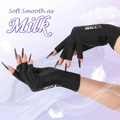 YTDB Fingerless Gloves, UV Protection Gloves for Women, Ideal for Gel Manicures and UV Light for Nails, Lightweight and Stretchy Fabric