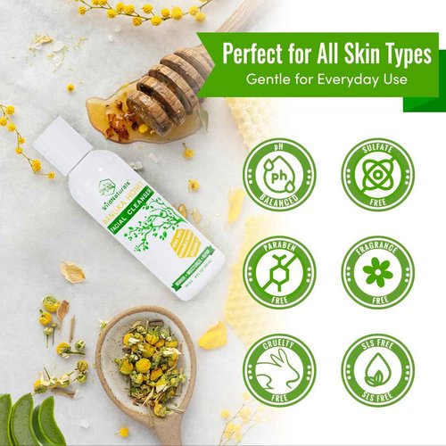 Wild Naturals Gentle Manuka Honey Face Wash - Eczema Facial Cleanser with Aloe Vera Extract, Hydrating & Soothing for Dry, Sensitive Skin - Repairs & Nourishes Irritated & Damaged Skin