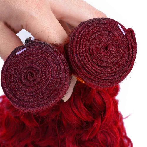 Red Bundles Human Hair Water Wave Bundles 18 18 18 Inch Unprocessed Brazilian Virgin Hair Red Water Wave 3 Bundle Human Hair Extensions 50 Gram Per Bundle