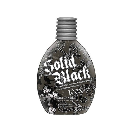 Millennium Tanning SOLID BLACK 100X Dark Tanning Lotion Indoor Outdoor Tan Enhancing Silicone Bronzer Tanning Bed Lotion 13.5 Fl oz (400 ml)