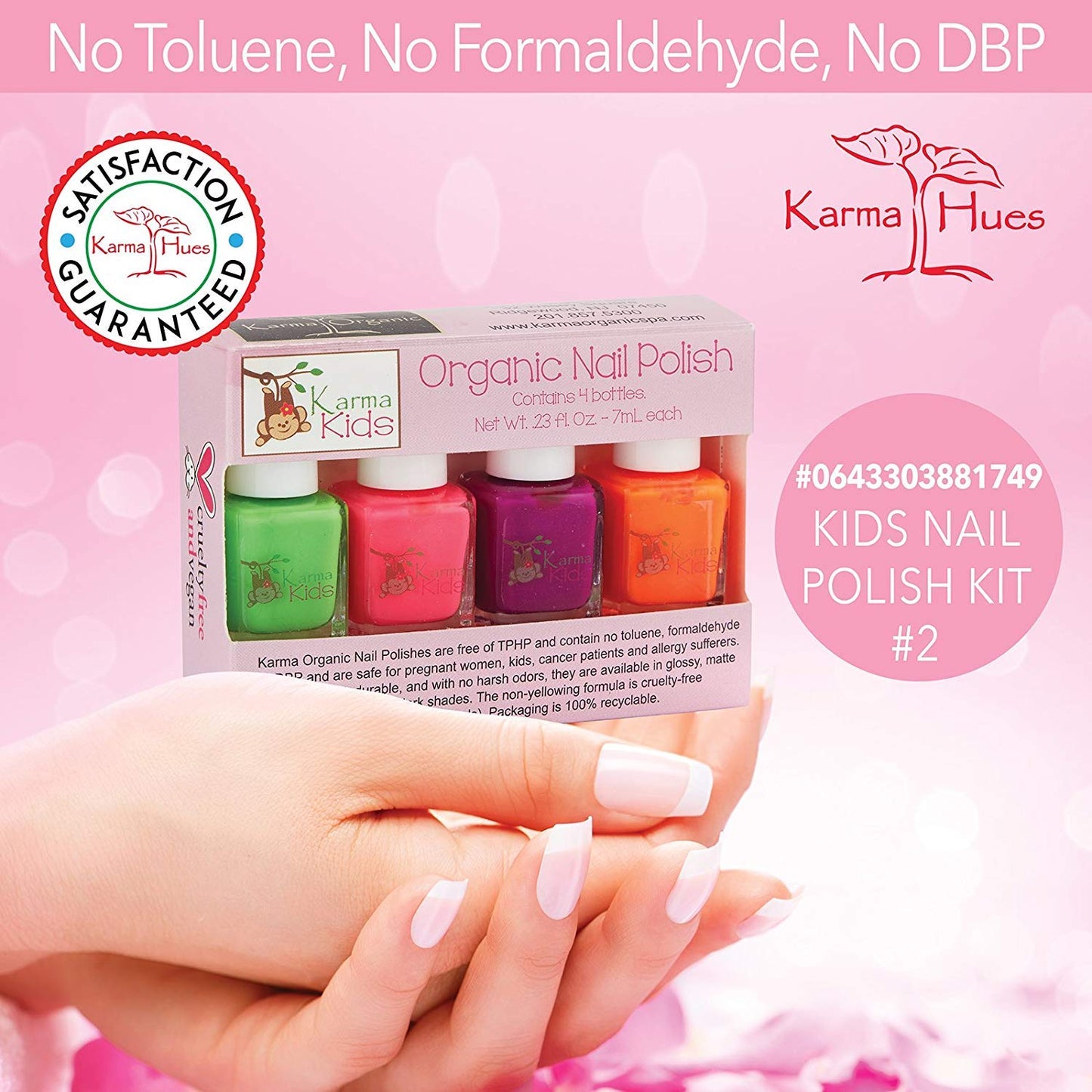 Karma Kids Nail Polish Box Set No. 2 Natural Safe Nail Polish for Little Girls - Non-Toxic, Vegan, and Cruelty Free – Quick Dry, Kids Friendly