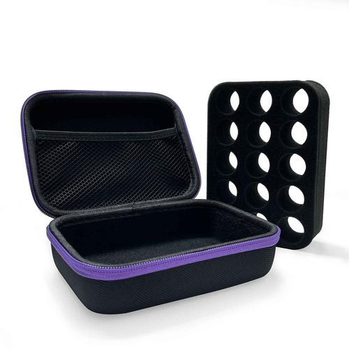AFMNQZ Essential Oils Case Glass Bottle Hard Round Carrying Case Storage Bag for 5ml 10ml Roller Bottles Spray Bottle Oil Vial Bottles
