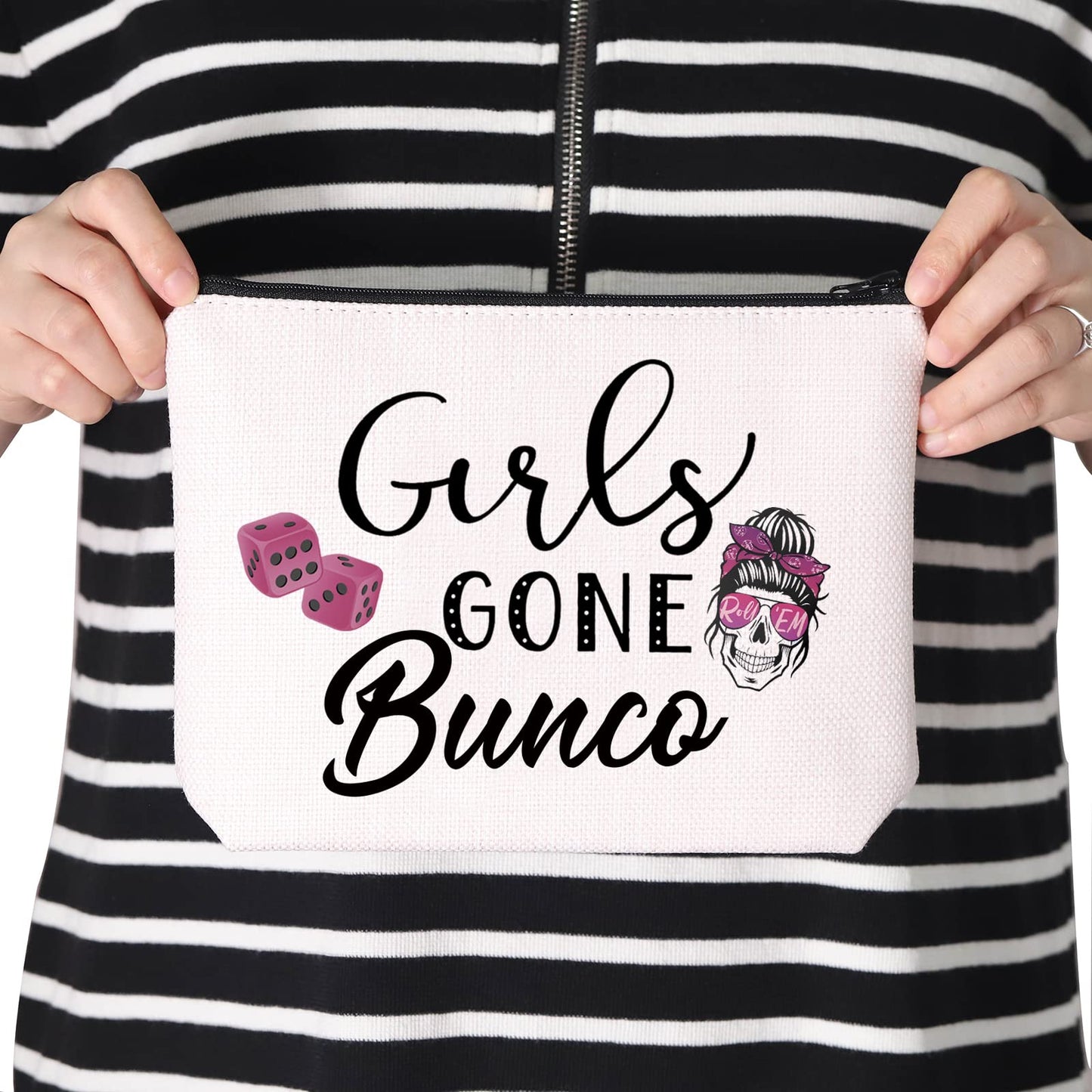 TSOTMO Funny Bunco Gift Girls Night Out Gone Bunco Bunco Party Girls Zipper Pouch Makeup Bag (Girls Gone Bunco)