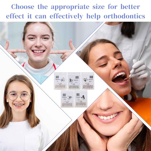 simarro 500Pcs Orthodontic Elastic Rubber Bands, Teeth Rubber Band with 5 Pieces Placers for Braces Dental Tools for Fix Tooth Gap, Braces, Crooked Teeth