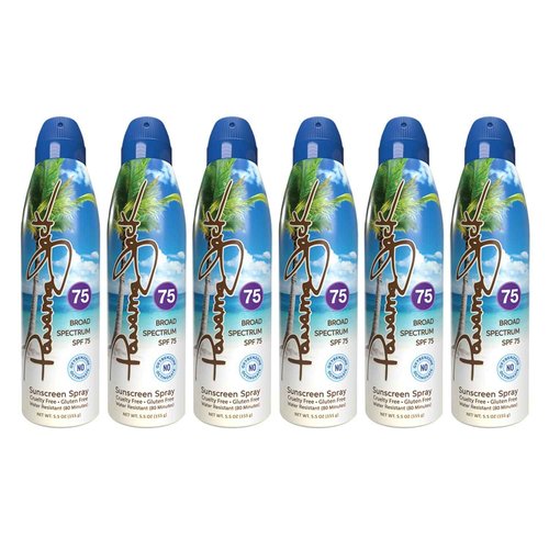 Panama Jack Continuous Spray Sunscreen - SPF 75, Broad Spectrum UVA/UVB Protection, PABA, Paraben, Gluten & Cruelty Free, Water Resistant (80 Minutes), 5.5 OZ (Pack of 2)