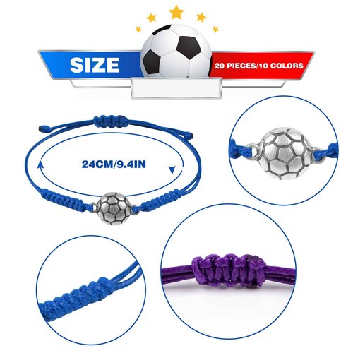 Kolewo4ever Soccer Party Favor Set with 20 Pcs Satin Soccer Scrunchies Hair Ties,20 Pcs Adjustable Soccer Bracelet and 100 Pcs Soccer Stickers Soccer Birthday Party Decoration for Sports Themed Party