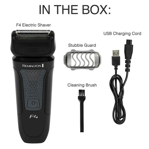 Remington F4 Style Series Foil Shaver for Men, Flexing Blades for Close and Comfortable Shave, Cordless Electric Rechargeable Razor.