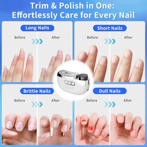 3 in 1 Electric Nail Clipper - 2025 New Electric Polishing Automatic Nail Clippers Electric Nail Trimmer with 3 Adjustable Speeds - USB Rechargeable & LED Light - Safe for Kids/Adults/Seniors