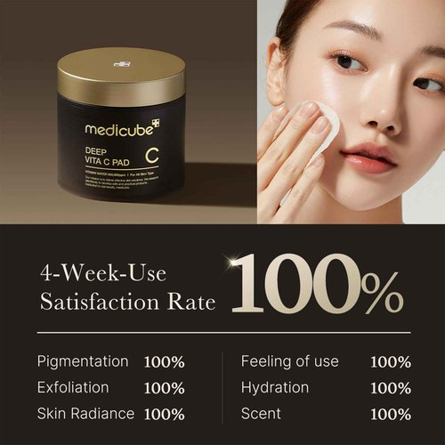 medicube Glass Skin Duo for uneven skin: Deep Vita C Toner Pads and Deep Vitamin C Golden Capsule Face Moisturizer
