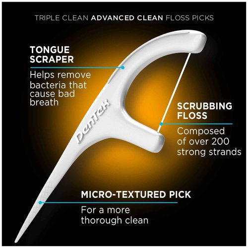 DenTek Triple Clean Advanced Clean Floss Picks, No Break & No Shred Floss, 150 Count, 6 Pack & Kids Fun Flossers, Wild Fruit, 90 Count