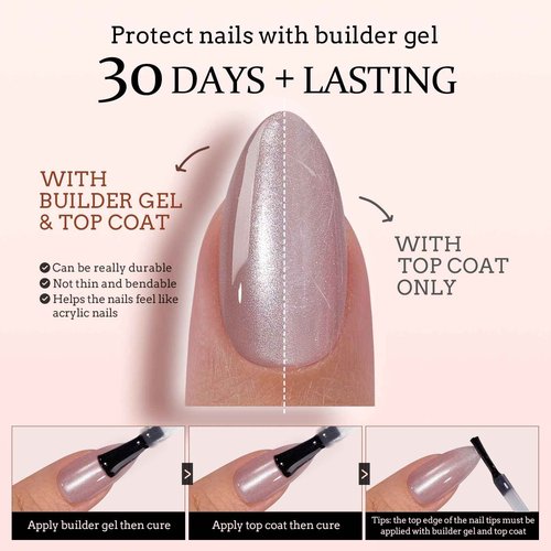 BTArtboxnails Cat Eye XCOATTIPS - Soft Gel Almond Nail Tips, Glitter Press On Nails Medium, Soak Off Acrylic Fake Nails Glue On Nails In 15 Sizes - 150 Nail Extension Set, Aurora