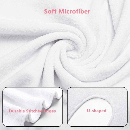 DEAYOU 6 Pack Facial Towels for Estheticians, U-Shaped Spa Towels for Facial, Soft Microfiber Massage Face Towels for Spa Steam, Barbers, Beauty Salons, Skin Care, SPA Centers, Split Design, White