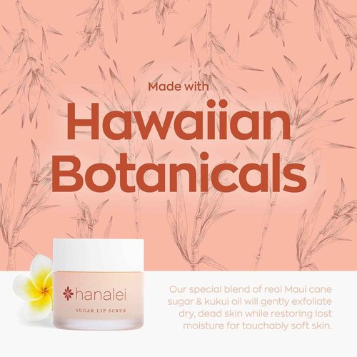 Hanalei Sugar Lip Scrub and Lip Treatment (Mauve Pink Tint) Bundle, Made with Raw Cane Sugar and Real Hawaiian Kukui Nut Oil (Cruelty free, Paraben free)