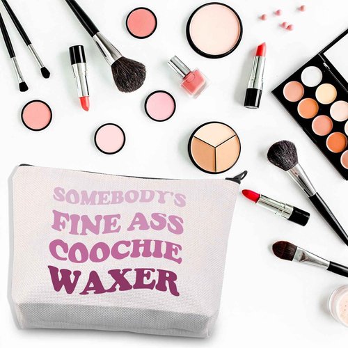 BDPWSS Funny Esthetician Gift Somebody's Fine Ass Coochie Waxer Makeup Bag Coochie Waxer Gift Esthetician Appreciation Gifts (Coochie Waxers)