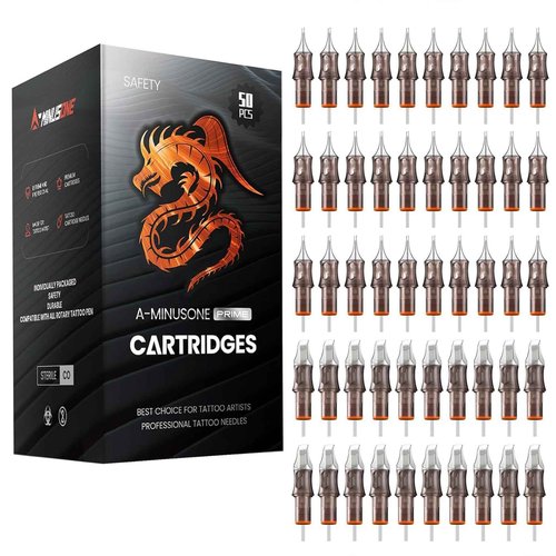 50 Assorted Tattoo Cartridge Needles Mixed Size 5 Pcs each of #10 Round Liner 3RL 5RL 7RL, #12 Round Liner Shader Curved Magnum 9RL 5RS 7RS 7RM 9RM 7M1 9M1 Pro Disposable Membrane Tattoo Needles