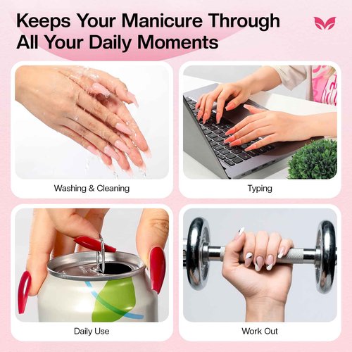 Morovan Super Strong Nail Glue: Nail Glue for Press Ons & Acrylic & Fake Nails Tips Brush on Long-Lasting Fast-Drying No U V Light Needed for Beginners DIY Home or Salon Manicure