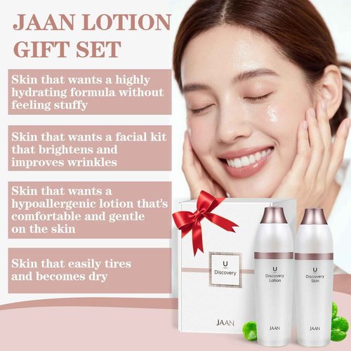 JAAN Korean Skin Care Set for Face, Anti-Aging Facial Moisturizer Lotion and Toner, Deep Hydrating for Face, K Beauty Facial Set, Christmas Gift Set for Women, Korean Skin Care, 4.5 FLOZ*2