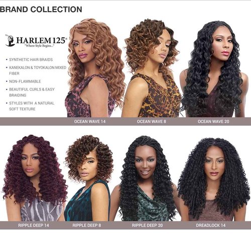Harlem 125 Harlem125 Synthetic Hair Braids Kima Braid Ripple Deep 14 inches (5-pack, 4)
