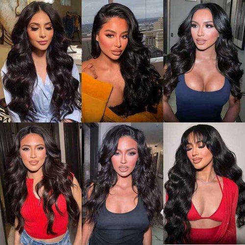 KAITHLYPO 12A Body Wave Bundles Human Hair 16 Inch 100% Unprocessed Brazilian Virgin Quick Weave Human Hair Extensions Real Human Hair for Women