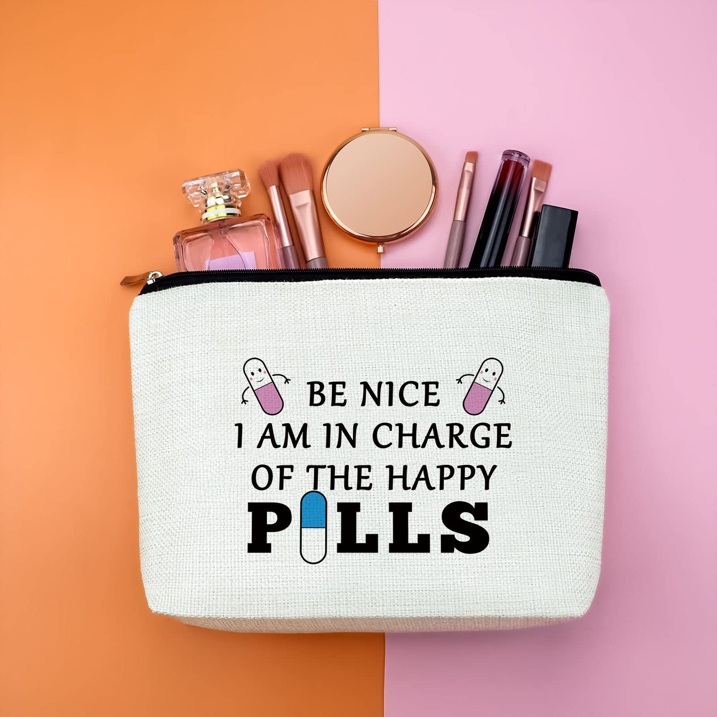 Pharmacy Technician Gifts for Women Makeup Bag Pharmacy School Graduation Gift for Student Birthday Christmas Gift Cosmetic Bag for Nurse Practitioner Nursing Student Appreciation Gift for Pharmacist