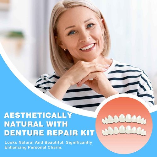 Snap on Veneers Teeth for Women & Men, Reusable False Teeth Cover - Natural Look, Comfort Fit Denture Repair Kit (1 Count 3 Pairs)