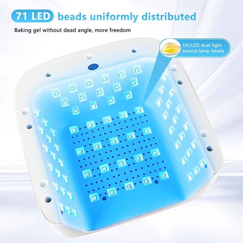 JODSONE U V LED Nail Lamp with Hand Pillow Large Space for Salon Portable Handle Front and Rear Dual Display Professional Nail Lamp Fast Drying Gel Nail Polish