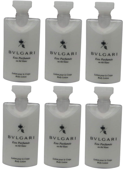 Bvlgari White Tea au the blanc Body Lotion Lot of 6 ea 2.5oz Bottles.