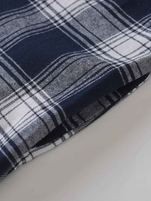 Latuza Women's Long Flannel Nightgown Long Sleeve Floor Length M Navy