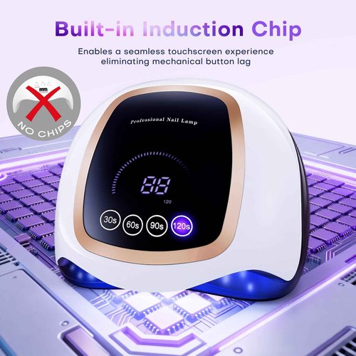 UV LED Nail Lamp, Gugusure 168W Nail Curing Lamps for Home & Salon, Led Nail Dryer for Gel Polish with Automatic Sensor/4 Timer Setting, Professional Nail Art Tools for Fingernail and Toenail Nail