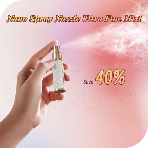 Full-Grain Leather Perfume Atomizer Set | 5ml Leak-Proof Portable Spray Bottles | Premium Makeup Perfume Storage Essential, Mini Travel Spray Bottle Refillable for Women Men, 3PCS