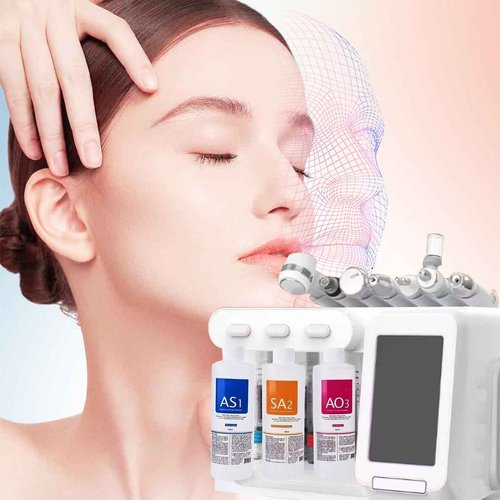 Elvenstars Hydrate Solution for Facial Machine Hydrogen Oxygen Professional, AS1 SA2 AO3 Solution Serums for Hydration Face Cleaning, Face Skin Care, Hydrating, Exfoliate 400ml/6pcs