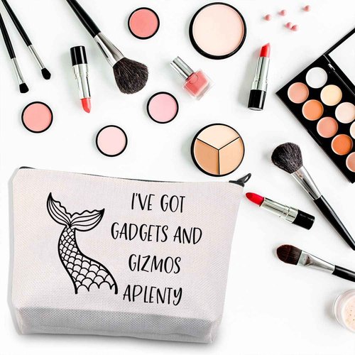 BDPWSS Mermaid Gift Beach Lover Makeup Bag I've Got Gadgets And Gizmos Aplenty Summer Vacation Beach Themed Gift