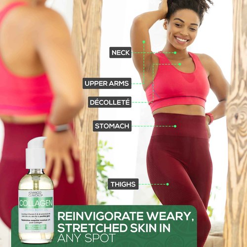 Advanced Clinicals Aloe Vera Skin Repair Cream + Collagen Lifting Body Oil Set