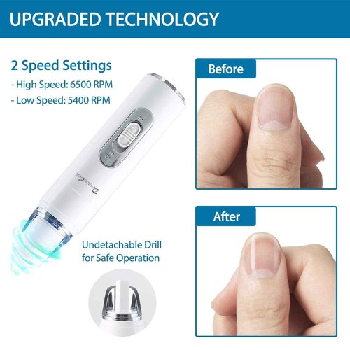 DenniesCare Electric Nail Buffer and Replacement Grinding Heads Bundle, Filing, Buffing and Shining