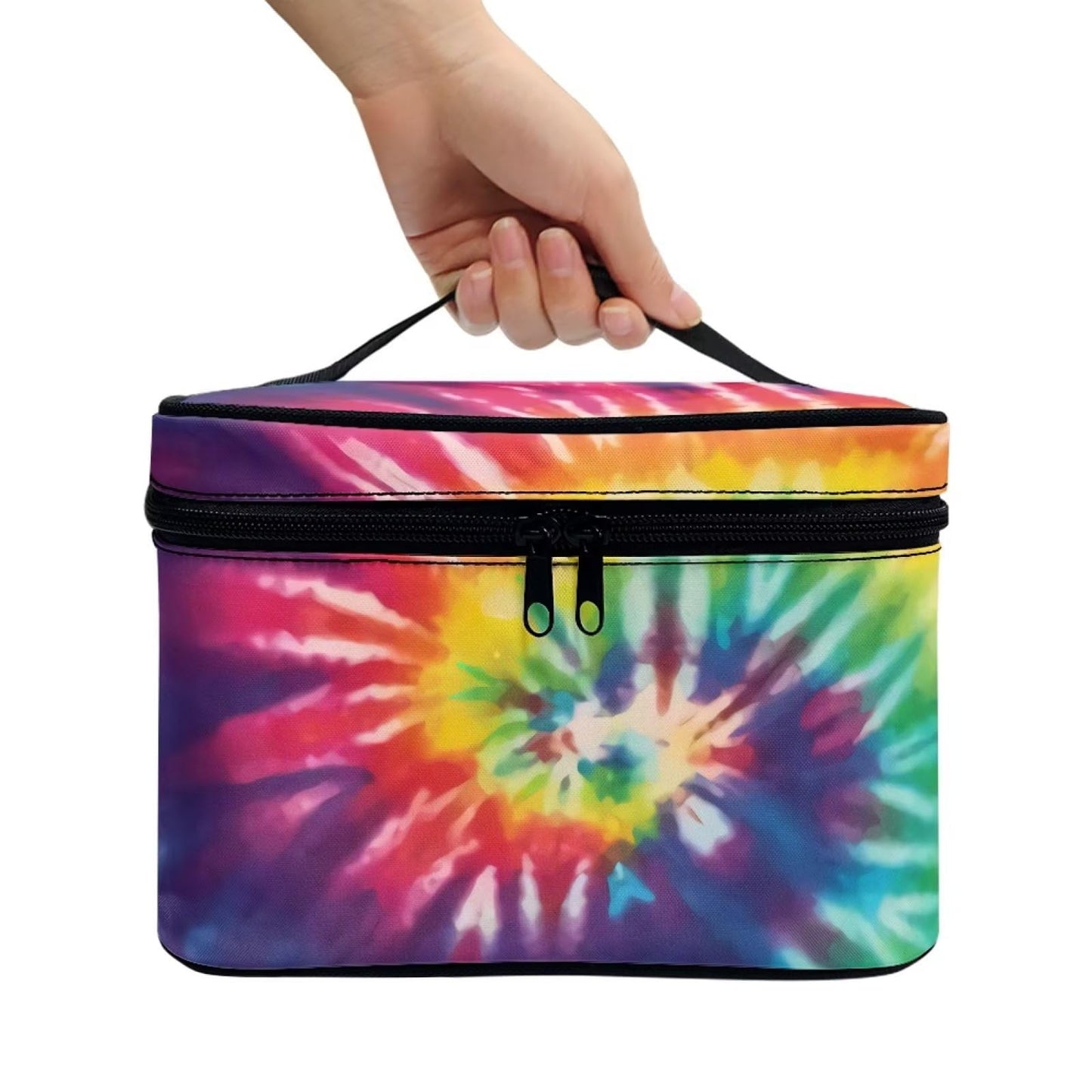 JoyLamoria Tie Dye Print Toiletry Bag Lightweight Cosmetic Bag Women Girls Makeup Case Pouch